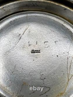 Vintage Rare Lenk Austria Silverplated with Brass Rim Engraved Round Trinket Box