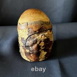 Vintage Raymond Pelton Limb Wood Puzzle Box 1982 Hand Carved Folk Art