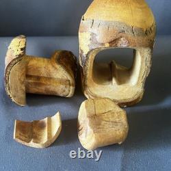 Vintage Raymond Pelton Limb Wood Puzzle Box 1982 Hand Carved Folk Art