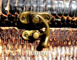 Vintage Real Snakeskin Box Snake Taxidermy Jewelry Keepsake Black Velvet Oddity