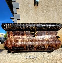 Vintage Real Snakeskin Box Snake Taxidermy Jewelry Keepsake Black Velvet Oddity