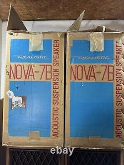 Vintage Realistic Nova-7B Speakers With Original Box And Packaging Excellent