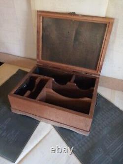 Vintage Recipe Solid Wood Parts Box circa 1940s-50s Carved Embossment- So Nice