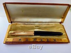 Vintage Restored Parker 51 Fountain Pen Rare in Original Box-Blue-12K-Medium