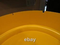Vintage Retro Round sit n sew yellow plastic storage hassock by Crestyle NY