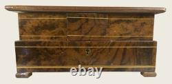 Vintage Reuge Inlaid Marquetry Dancing Ballerina Jewelry Box, Burl Wood