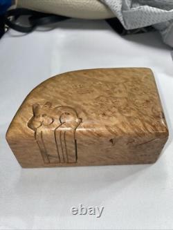 Vintage Richard Rothbard Burl Puzzle Box Bunny 5x3.5x2