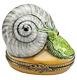 Vintage Rochard Limoges France Peint Main Snail Figure Trinket Box