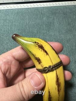 Vintage Rochard Limoges Peint Main Banana Trinket Box