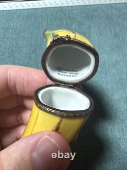Vintage Rochard Limoges Peint Main Banana Trinket Box