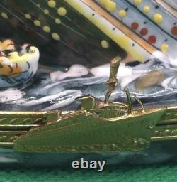 Vintage Rochard Limoges Sinking Titanic Trinket Box Porcelain France