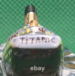 Vintage Rochard Limoges Sinking Titanic Trinket Box Porcelain France