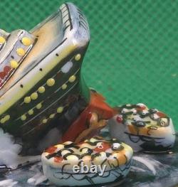 Vintage Rochard Limoges Sinking Titanic Trinket Box Porcelain France