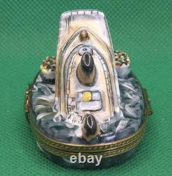 Vintage Rochard Limoges Sinking Titanic Trinket Box Porcelain France