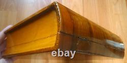 Vintage Romanian wooden jewelry wood box jewellery 50s lacquer deco witchy witch