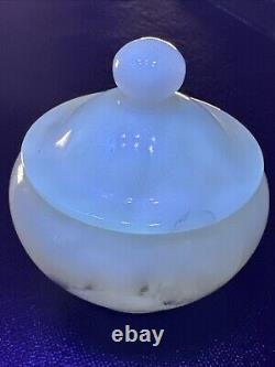 Vintage Romano Bianchi Carved Alabaster Candy Dish/ Bowl Trinket U. V Reactive