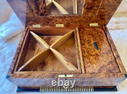 Vintage Royal Handmade Lockable Jewelry Box with Mother of Pearl Inlay, Keepsake