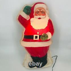 Vintage Royal Plastic Light Up Santa 28 Tall In Original Box Flat Box