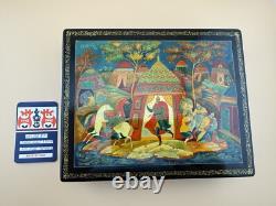 Vintage Russian Prince Igor Beautiful Lacquer Box Hand Painted Palekh Style