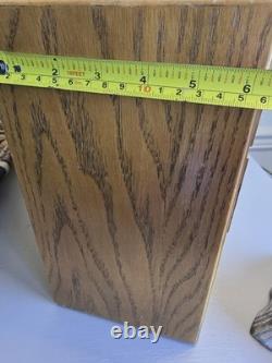 Vintage Rustic Combed Oak Wood Trinket/Jewlery Box with 8 Drawers