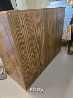 Vintage Rustic Combed Oak Wood Trinket/Jewlery Box with 8 Drawers