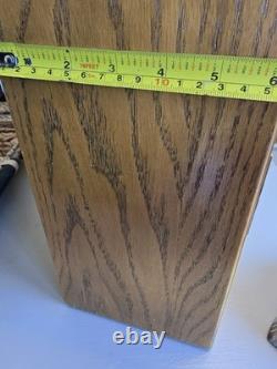 Vintage Rustic Combed Oak Wood Trinket/Jewlery Box with 8 Drawers