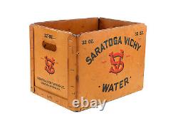 Vintage Saratoga Vichy Box Wax Coated New York advertising WATER crate decor