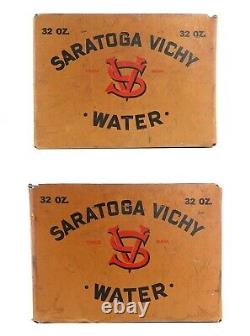 Vintage Saratoga Vichy Box Wax Coated New York advertising WATER crate decor