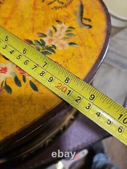 Vintage Sarreid Large Storage Wood Box Hand Painted ToleRose Victorian 12x8.5x5