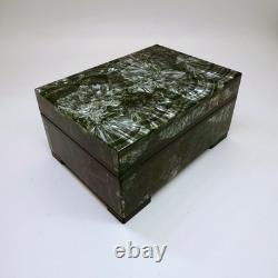 Vintage Seraphinite Jewelry Box Ural Starburst Pattern Handcrafted