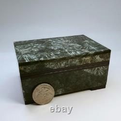 Vintage Seraphinite Jewelry Box Ural Starburst Pattern Handcrafted