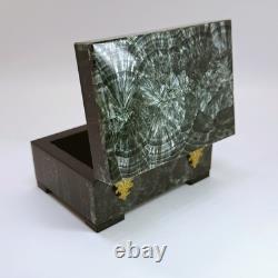 Vintage Seraphinite Jewelry Box Ural Starburst Pattern Handcrafted