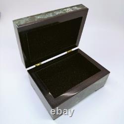 Vintage Seraphinite Jewelry Box Ural Starburst Pattern Handcrafted