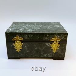 Vintage Seraphinite Jewelry Box Ural Starburst Pattern Handcrafted