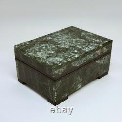 Vintage Seraphinite Jewelry Box Ural Starburst Pattern Handcrafted