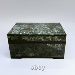 Vintage Seraphinite Jewelry Box Ural Starburst Pattern Handcrafted