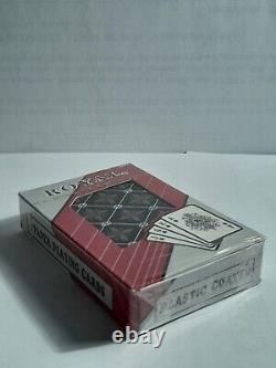 Vintage Set Playing Cards ROYAL Plastic Original Box Plated Silver Velvet