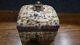 Vintage Sevres Style Hand Painted Porcelain Lidded Dresser Box With Brass Trim