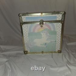 Vintage Seward Unicorn Gold Trim Toy Box Cube Trunk Chest Kitsch Lid