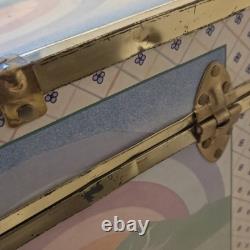 Vintage Seward Unicorn Gold Trim Toy Box Cube Trunk Chest Kitsch Lid