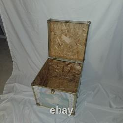 Vintage Seward Unicorn Gold Trim Toy Box Cube Trunk Chest Kitsch Lid