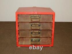 Vintage Sewing 6 1/2 X 6 X 6 High Plastic 4 Drawer Lace Store Display 10c Box