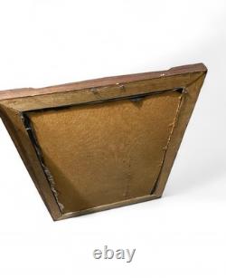 Vintage Shell Art Shadow Box Peacock Bird Design