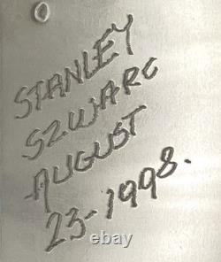 Vintage Signed STANLEY SZWARC Modernist Stainless Steel Trinket Box Dated 1998