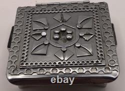 Vintage Signed STANLEY SZWARC Modernist Stainless Steel Trinket Box Dated 1998