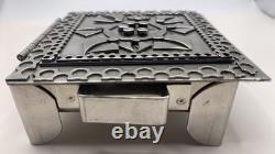 Vintage Signed STANLEY SZWARC Modernist Stainless Steel Trinket Box Dated 1998