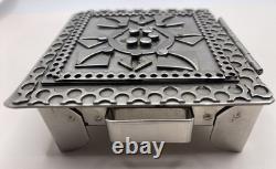 Vintage Signed STANLEY SZWARC Modernist Stainless Steel Trinket Box Dated 1998