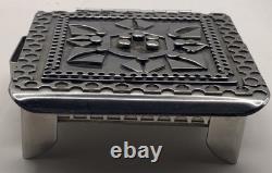 Vintage Signed STANLEY SZWARC Modernist Stainless Steel Trinket Box Dated 1998