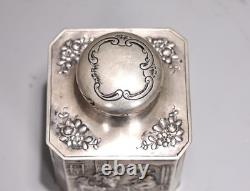Vintage Silver 800 Ornate Tea Caddy Detailed Embossed Scene