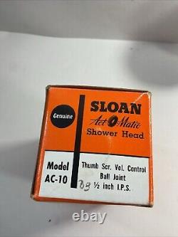 Vintage Sloan Act-O-Matic Chrome Self-Cleaning Shower Head Original Box